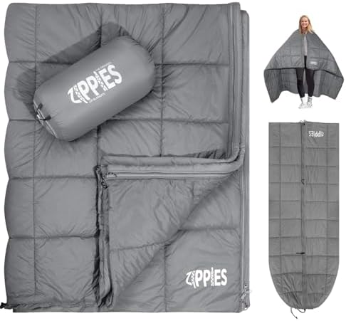 3M Thinsulate Insulation Puffy Camping Blanket for Cold Weather, Queen Size Warm Camping Quilt with Zipper, Waterproof Outdoor Sleeping Bag for Hammock, Cozy & Versatile Gift for Men and Women