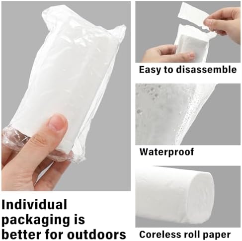 Soft Toilet Paper Rolls Packable Camp Toilet Tissue Soft Travel Toilet Paper Coreless Travel Size Toilet Paper for Camping Hiking Outdoors