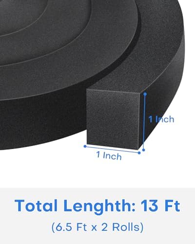 3Packs Air Conditioner Foam Tape with Adhesive, 1''X1''X 6.5 Ft Window Weather Stripping, High Resilience Ac Window Seal Kit Foam Insulation for Winter Summer (6.5ft X 3 Rolls, Black)