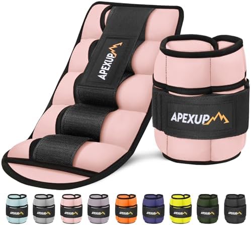 APEXUP 10lbs/Pair Adjustable Ankle Weights for Women and Men, Modularized Leg Weight Straps for Yoga, Walking, Running, Aerobics, Gym