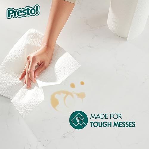 Amazon Brand - Presto! Flex-a-Size Paper Towels, 158 Sheet Huge Roll, 12 Rolls (2 Packs of 6), Equivalent to 38 Regular Rolls, White