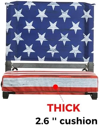 SPORT BEATS Stadium Seats with Back Support Bleacher Chairs with Back and Cushion Thick Padded Bleacher Seats Includes Shoulder Strap
