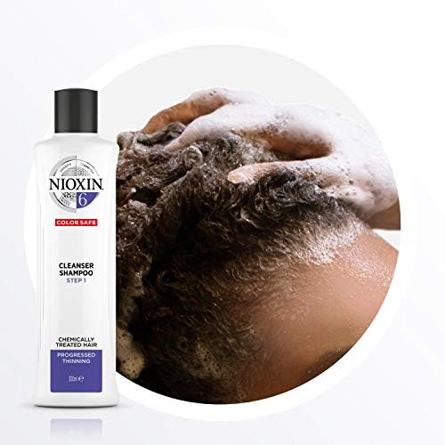 Nioxin Shampoo Sistema #6 Crecimiento de Cabello con Procesos de Decoloración, antifrizz y visiblemente escaso 300 ml
