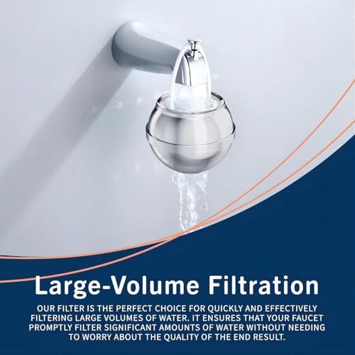 Bath Filter for Tub - Kinder Water Filter for Bathtub, Hard Water Softener to Remove Lead,Chlorine and Fluoride, Improve Skin, Hair and Nails Condition,Chrome