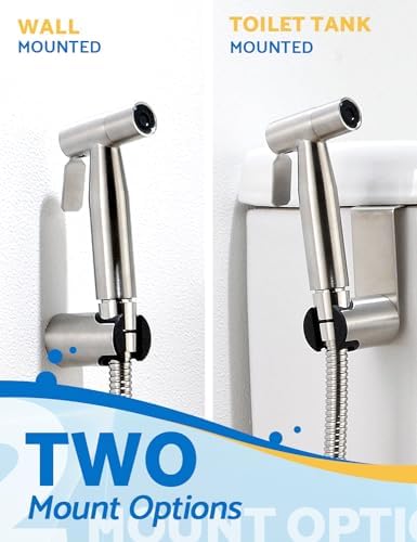 2 Packs BRITULIF Bidet Sprayer for Toilet, Hand Sprayer Bidet with Adjustable Jet Spray for Toilet Handheld Bidet Cloth Diaper Sprayer Set Muslim Shower Bidet Handheld-Easy to Install