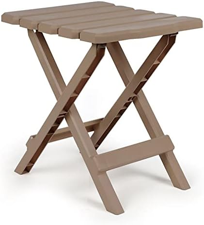 Camco 21045 Small Quick-Folding Adirondack Table, Plastic, Taupe