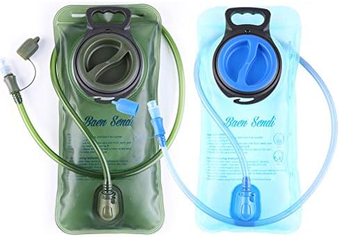 Hydration Bladder 2 Liter/70 oz(2 Pack) - Water Bladder Pack of 2(1 Piece Blue+1 Piece ArmyGreen) - BPA Free Hydration Pack Replacement