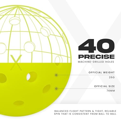 Franklin Sports X-40 Outdoor Pickleballs - Official Ball of USA Pickleball, APP Tour + Pickleball US Open - 3 Packs, 12 Packs, 36 Pickleball Buckets, 50, 100 + 400 Bulk Packs of Regulation Pickleballs