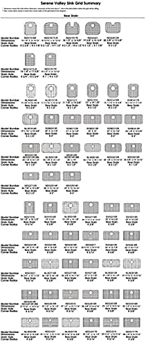 Serene Valley Sink Protector Grid 26-1/16" x 14-1/16", Centered Drain with Corner Radius 3-1/2", 304 Stainless Steel Material NLW2614C