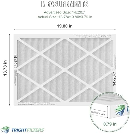 14x20x1 Air Filter 4 Pack, MERV 8 Pleated Dust Defense Air Filters Replacement Air Conditioner HVAC AC Furnace Filter, Durable and Lightweight