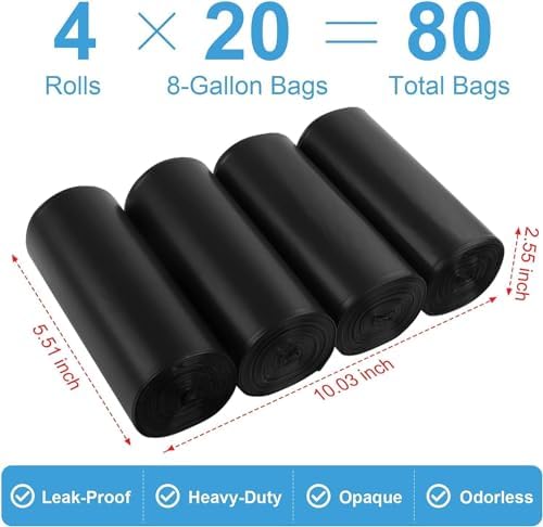 80 Portable Toilet Bags, Camping Toilet Bags, Biodegradable Porta Potty Bags, Thickened Toilet Waste Bags for 5 Gallon Bucket Toilet, Compostable Bags