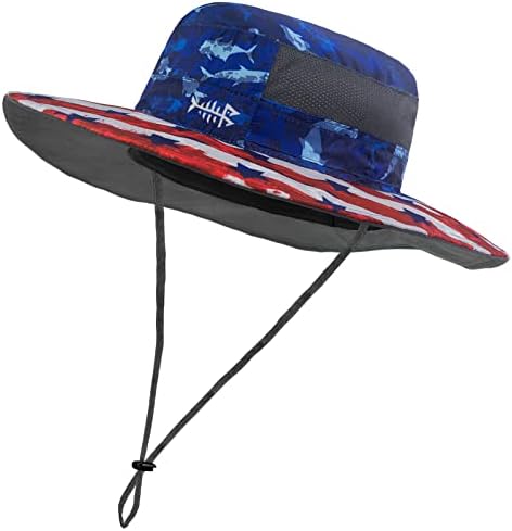 BASSDASH UPF 50+ Sun Fishing Hat Water Resistant with Detachable Neck Flap