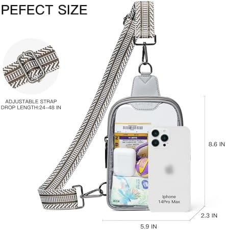 DOUBLE ZIP Clear bags Stadium Approved Crossbody Sling Bag Fanny Pack Purses for Women Men Belt bag for Stadium Events