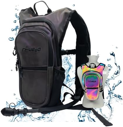 Anti Theft Rave Hydration Backpack - 1.5L Insulated Water Backpack for Raves, Festivals, Hiking, Running - Festival Hydration Pack for Men Women Kids Festival Essential