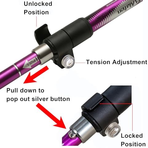 Aluminum Collapsible Ultralight Travel Trekking Hiking Pole for Men and Women