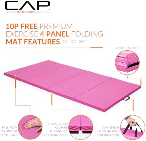 CAP Barbell All Purpose Folding Anti Tear Exercise Training Aerobic Fitness Gym & Gymnastics Balance Mat | Multiple colors