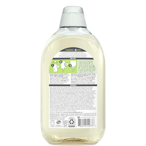Seventh Generation Laundry Detergent Ultra Concentrated Clean Scent oz 2 Pack 132 Loads, Clear, Power Plus, 23.1 Ounce