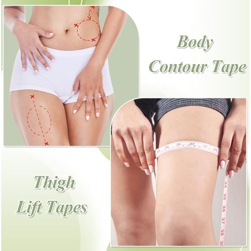50 Pcs Thigh Lift Tape Waterproof Tummy Lifting Body Tape Elastic Anti Chafing Friction Adhesive Patches for Women Inner Thigh Sagging Loose Skin Flat Stomach Back Fat Belly