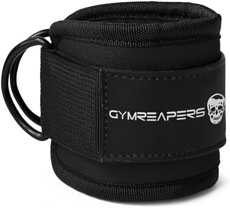 Gymreapers Ankle Straps (Pair) For Cable Machine Kickbacks, Glute Workouts, Lower Body Exercises - Adjustable Leg Straps with Neoprene Padding