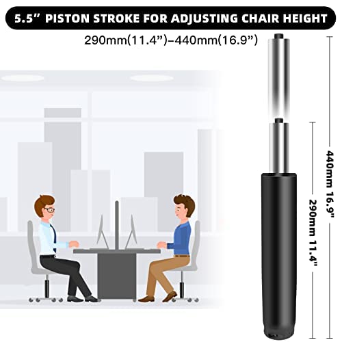 5.5 inch Office Chair Gas Lift Cylinder- Replacement Parts,Universal Size Fits Most Chairs,Heavy Duty Gas Lift Hydraulic/Pneumatic Piston (Black)