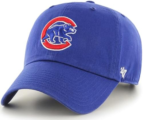 47 Brand MLB Team Color Home Primary Logo Clean Up Adjustable Baseball Cap Hat, Adult One Size Fits All