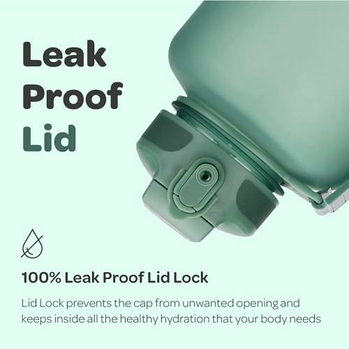 Hydracy Water Bottle with Time Marker -Large BPA Free Water Bottle & No Sweat Sleeve -Leak Proof Gym Bottle with Fruit Infuser Strainer & Times to Drink -Ideal for Fitness Sports & Outdoors