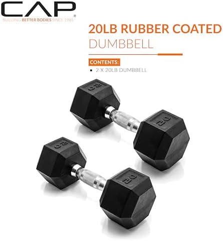 CAP Barbell Coated Dumbbell Weight | Multiple Options Pairs & Sets