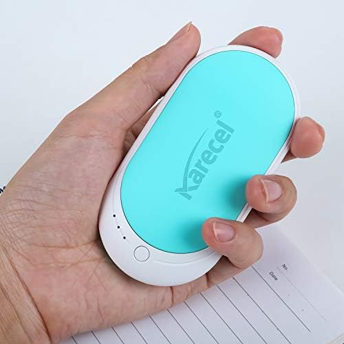 Karecel Hand Warmer Rechargeable, 5200mAh Electric Hand Warmer & Power Bank, Double-Sided Heating, USB Quick Charge, Portable Pocket Heater Handwarmer for Women Mens Gifts, Camping, Winter Sports