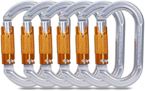 SOB Auto Locking Climbing Carabiner Clips,Heavy Duty Asymmetrical Carabiner Connector Used for Rappelling Gear Rescue Outdoor Projects Dog Leash
