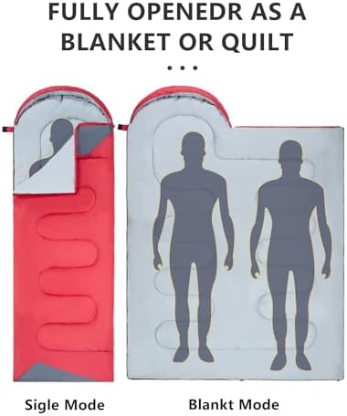 Sleeping Bags for Adults Backpacking Lightweight Waterproof- Cold Weather Sleeping Bag for Girls Boys Mens for Warm Camping Hiking Outdoor Travel Hunting with Compression Bags