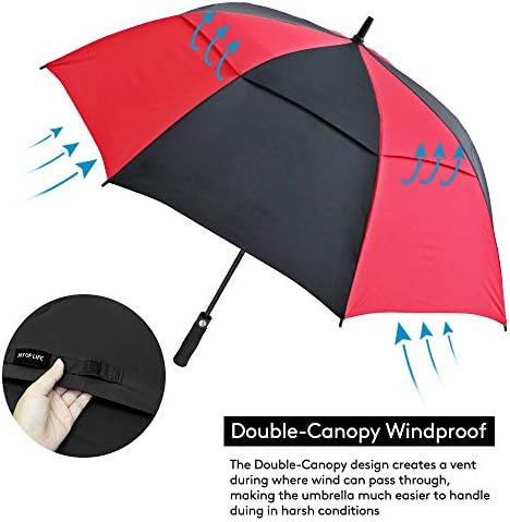 ZOMAKE Automatic Open Extra Large Golf Umbrella 51/54/62/68 Inch, Double Canopy Vented Windproof Oversize Stick Umbrellas for Rain