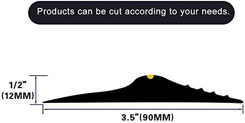 ToLanbbt 10Ft/3M Universal Garage Door Rubber Threshold Strip with 300ml Black Adhesive/Sealant, Weatherproof Seal Strip DIY Weather Stripping Replacement(Black)