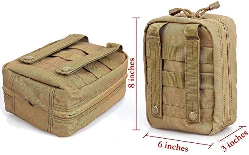 EMT Pouch MOLLE Ifak Pouch Tactical MOLLE Medical First Aid Kit Utility Pouch Carlebben (with Medical Supplies Tan)