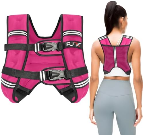 Weighted Vest 5lb/10lb/15lb/20lb/25lb/30lb Weights with Reflective Stripe, Weighted Vest for Men Women Strength Training Running Walking Jogging