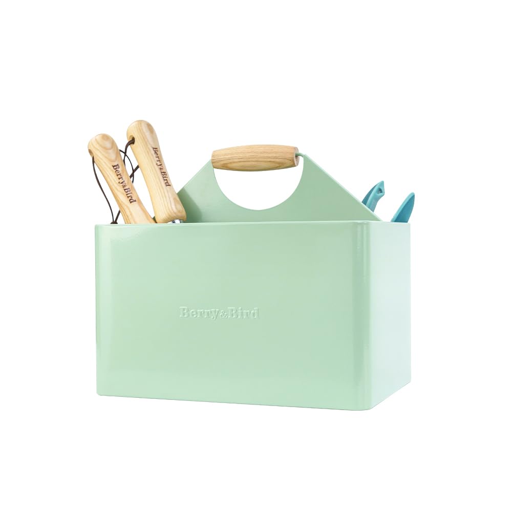 Berry&Bird Garden Tool Organizer, Metal Garden Caddy with 4 Compartments