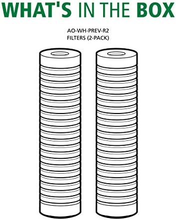 AO Smith 2.5"x10" 5 Micron Sediment Water Filter Replacement Cartridge - 2 Pack - For Whole House Filtration Systems - AO-WH-PREV-R2