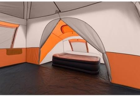 Ozark Trail 11 Person 3 Room 14' x 14' Instant Cabin Tent (Orange)