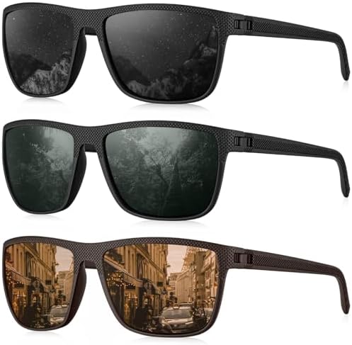 KALIYADI Polarized Sunglasses for Men, Lightweight Sun Glasses with UV Protection for Driving Fishing Golf