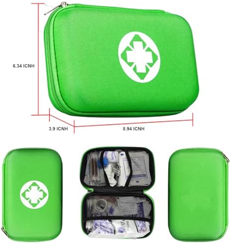 Car-Home Survival First-Aid Kit Emergency-Kit - Green 273Piece Equipment Travel Supplies First Aid Set Home Essentials Camping Hiking YIDERBO