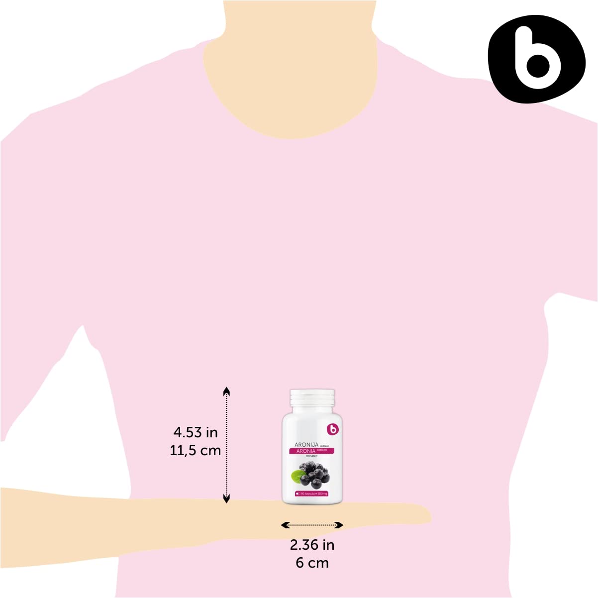 Organic Aronia Berry Capsules – Black Chokeberry Supplement with Natural Anthocyanins & Polyphenols – Supports Immune System – from Aronia Berries Powder – Non-GMO – 500mg, 90 Vegan Capsules