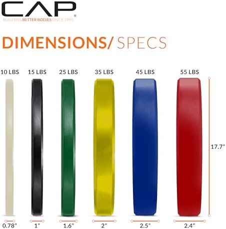 CAP Barbell 2-Inch Olympic Bumper Plate Weight Set | 100-370 lbs | Multiple Options