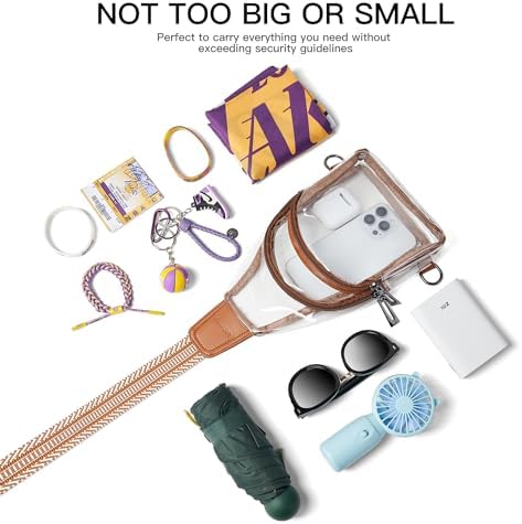 Clear bags Stadium Approved Crossbody Sling Bag Fanny Pack Backpack Purses for Women Men Belt bag for stadium events