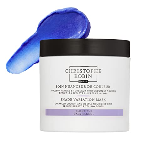 Christophe Robin Shade Variation Mask - Purple Hair Treatment for Neutralizing Brassy and Yellow Tones - Baby blonde 250ml