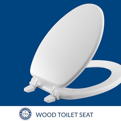 Bemis 1400TTA Economy Durable Wood Toilet Seat, Made in USA, Elongated, White