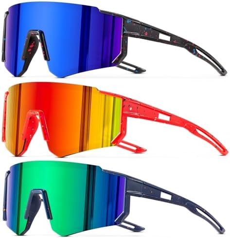 3PACK Kids Sunglasses Polarized Youth Baseball Sunglasses Boys Girls Softball Cycling UV400 Protection Goggles