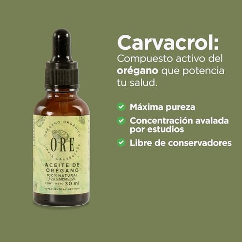ORE Mexican Oregano Oil Drops 1 oz | 80% Carvacrol | Wildcrafted Herbal Extract for Immune & Respiratory Support | Natural Liquid Supplement | Non-GMO | Dropper Bottle