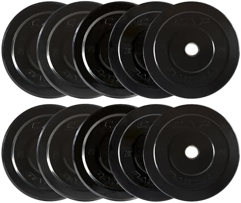 CAP Barbell 2-Inch Olympic Bumper Plate Weight Set | 100-370 lbs | Multiple Options