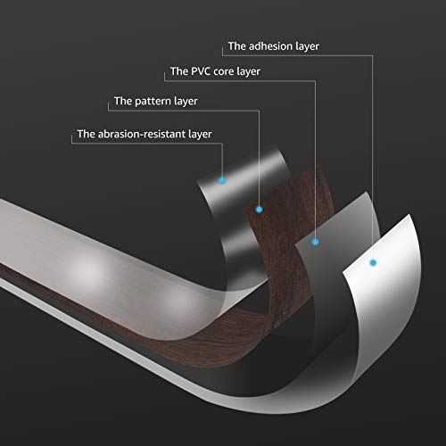 Art3d Peel and Stick Floor Tile Vinyl Wood Plank 36-Pack 54 Sq.Ft, Brown Stone, Rigid Surface Hard Core Easy DIY Self-Adhesive Flooring