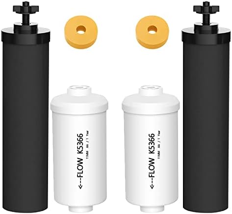 Gravity Water Filters for Berkey Water Filter Replacement, Replacement for BB9-2® Black Filter & for PF-2® Fluoride Filters Combo Packs, Compatible with Berkey® Gravity Water Filter System, (NSF 42)