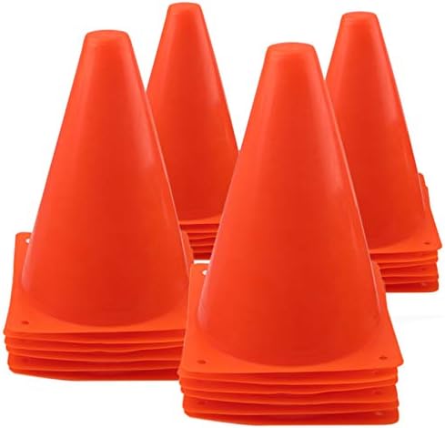 7 Inch Plastic Traffic Cones Sport Training Agility Marker Cone for Soccer, Skating, Football, Basketball, Indoor and Outdoor Games